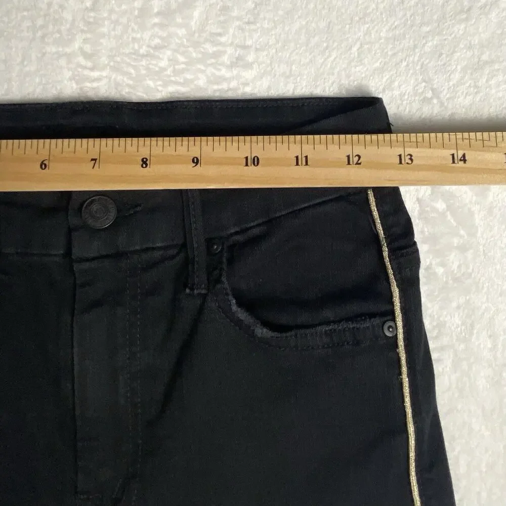 Mother Jeans Womens 25 Black Glam High Waist Looker Not Guilty One Liner Baddie